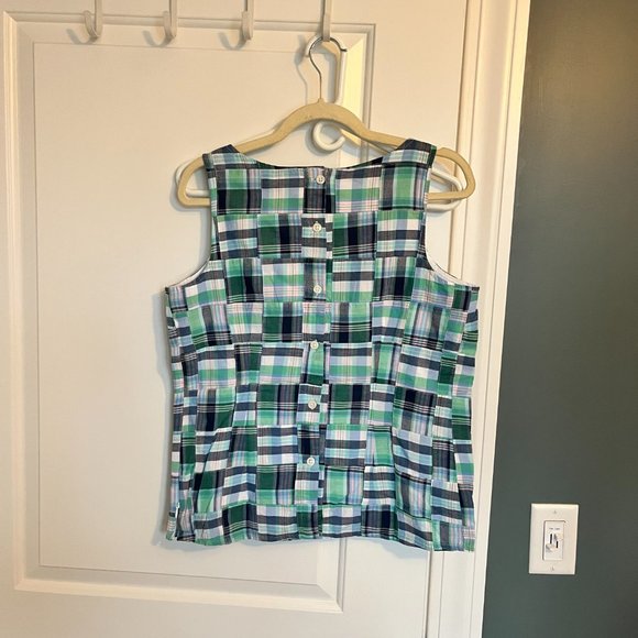 NWT Talbots Women's Size Small Plaid Patterned Multi-Colored Top - Picture 4 of 5